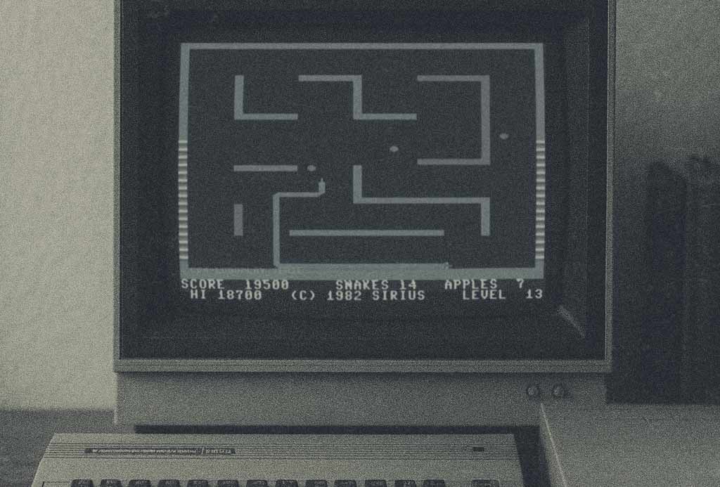 Snake Byte (1982) van Sirius Software op een Commodore 64